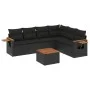 7-piece garden dining set with black synthetic rattan cushions by , Garden sets - Ref: Foro24-3259248, Price: 471,37 €, Disco...