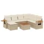 Garden sofa set with beige cushions, 8 pieces, PE rattan. by , Garden sets - Ref: Foro24-3259454, Price: 538,79 €, Discount: %