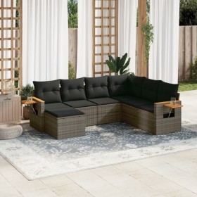 7-piece garden sofa set with gray PE rattan cushions by , Garden sets - Ref: Foro24-3259449, Price: 461,65 €, Discount: %