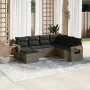 7-piece garden sofa set with gray PE rattan cushions by , Garden sets - Ref: Foro24-3259449, Price: 446,44 €, Discount: %