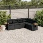 Set de sofás de jardín 6 piezas y cojines ratán sintético negro de , Conjuntos de jardín - Ref: Foro24-3259241, Precio: 436,3...