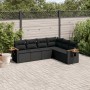 Set de sofás de jardín 6 piezas y cojines ratán sintético negro de , Conjuntos de jardín - Ref: Foro24-3259241, Precio: 451,7...