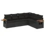 Set de sofás de jardín 6 piezas y cojines ratán sintético negro de , Conjuntos de jardín - Ref: Foro24-3259241, Precio: 436,3...