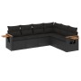 Set de sofás de jardín 6 piezas y cojines ratán sintético negro de , Conjuntos de jardín - Ref: Foro24-3259241, Precio: 451,7...