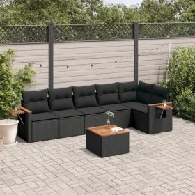 7-piece garden dining set with black synthetic rattan cushions by , Garden sets - Ref: Foro24-3259234, Price: 471,32 €, Disco...