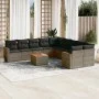 Garden sofa set 11 pieces and gray synthetic rattan cushions by , Garden sets - Ref: Foro24-3258763, Price: 642,74 €, Discoun...