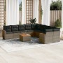 Set mit 11 Gartensofas und Kissen synthetisches Rattangrau von , Gartensets - Ref: Foro24-3258763, Preis: 620,43 €, Rabatt: %