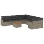 Garden sofa set 11 pieces and gray synthetic rattan cushions by , Garden sets - Ref: Foro24-3258763, Price: 642,74 €, Discoun...