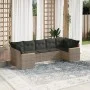 7-piece garden sofa set with gray PE rattan cushions by , Garden sets - Ref: Foro24-3258672, Price: 441,65 €, Discount: %