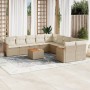 Set de sofás de jardín 11pzas con cojines ratán sintético beige de , Conjuntos de jardín - Ref: Foro24-3258761, Precio: 674,5...