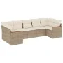 Set of 7-piece garden sofas and beige synthetic rattan cushions by , Garden sets - Ref: Foro24-3258670, Price: 486,59 €, Disc...
