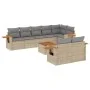 Set mit 9 Gartensofas mit beigen Kissen aus synthetischem Rattan von , Gartensets - Ref: Foro24-3259399, Preis: 614,76 €, Rab...