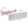 Set de sofás de jardín 9 pzas con cojines ratán sintético beige