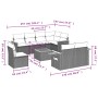 8-piece garden sofa set with black synthetic rattan cushions by , Garden sets - Ref: Foro24-3259409, Price: 684,11 €, Discoun...