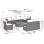 8-piece garden sofa set with black synthetic rattan cushions by , Garden sets - Ref: Foro24-3259409, Price: 647,36 €, Discoun...