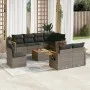 Garden furniture set 9 pieces and gray synthetic rattan cushions by , Garden sets - Ref: Foro24-3259414, Price: 600,39 €, Dis...