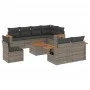 Garden furniture set 9 pieces and gray synthetic rattan cushions by , Garden sets - Ref: Foro24-3259414, Price: 600,39 €, Dis...