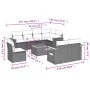 Garden furniture set 9 pieces and gray synthetic rattan cushions by , Garden sets - Ref: Foro24-3259414, Price: 600,39 €, Dis...