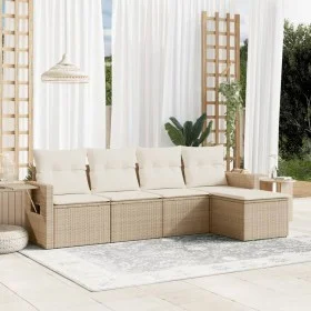 Garden sofa set with 5-piece synthetic rattan beige cushions by , Garden sets - Ref: Foro24-3252425, Price: 391,66 €, Discoun...