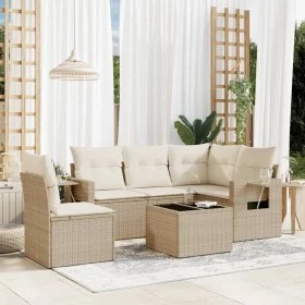 Juego de sofás jardín con cojines 6 pzas ratán sintético beige de , Conjuntos de jardín - Ref: Foro24-3252515, Precio: 455,94...