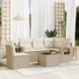 Garden sofa set with 6-piece synthetic rattan beige cushions by , Garden sets - Ref: Foro24-3252515, Price: 455,94 €, Discoun...
