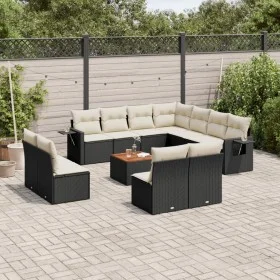 Set Gartensofas 12 Stück Kissen synthetisches Rattan schwarz von , Gartensets - Ref: Foro24-3256952, Preis: 655,57 €, Rabatt: %