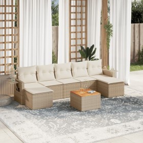 Garden sofa set with beige cushions, 8 pieces, PE rattan. by , Garden sets - Ref: Foro24-3257024, Price: 505,42 €, Discount: %