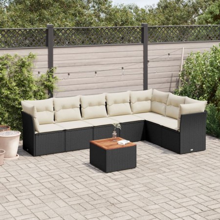 Set de sofás de jardín 8 piezas y cojines ratán sintético negro de , Conjuntos de jardín - Ref: Foro24-3223676, Precio: 430,1...