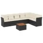 Set aus 8-teiligen Gartensofas und Kissen Kunstrattan schwarz von , Gartensets - Ref: Foro24-3223676, Preis: 453,27 €, Rabatt: %