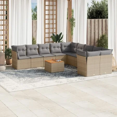 Garden sofa set 11 pieces with beige synthetic rattan cushions by , Garden sets - Ref: Foro24-3223854, Price: 654,66 €, Disco...