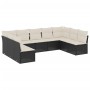 Set aus 8-teiligen Gartensofas und Kissen Kunstrattan schwarz von , Gartensets - Ref: Foro24-3249905, Preis: 497,60 €, Rabatt: %