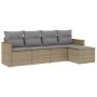 Garden sofa set with 5-piece synthetic rattan beige cushions by , Garden sets - Ref: Foro24-3258321, Price: 317,01 €, Discoun...