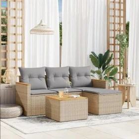 Garden sofa set with 5-piece synthetic rattan beige cushions by , Garden sets - Ref: Foro24-3258314, Price: 307,58 €, Discoun...