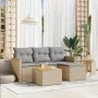 Garden sofa set with 5-piece synthetic rattan beige cushions by , Garden sets - Ref: Foro24-3258314, Price: 307,58 €, Discoun...