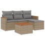 Garden sofa set with 5-piece synthetic rattan beige cushions by , Garden sets - Ref: Foro24-3258314, Price: 311,93 €, Discoun...