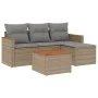 Garden sofa set with 5-piece synthetic rattan beige cushions by , Garden sets - Ref: Foro24-3258314, Price: 307,58 €, Discoun...