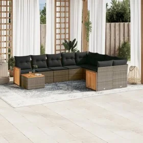 Garden sofa set 10 pieces with gray synthetic rattan cushions by , Garden sets - Ref: Foro24-3260401, Price: 619,60 €, Discou...