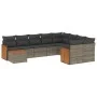 Garden sofa set 10 pieces with gray synthetic rattan cushions by , Garden sets - Ref: Foro24-3260401, Price: 619,60 €, Discou...