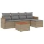 Garden sofa set with 6-piece synthetic rattan beige cushions by , Garden sets - Ref: Foro24-3258328, Price: 359,36 €, Discoun...