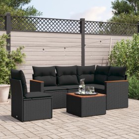 6-piece garden sofa set with black synthetic rattan cushions by , Garden sets - Ref: Foro24-3258380, Price: 412,07 €, Discoun...