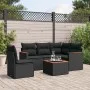 6-piece garden sofa set with black synthetic rattan cushions by , Garden sets - Ref: Foro24-3258380, Price: 390,12 €, Discoun...