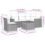6-piece garden sofa set with black synthetic rattan cushions by , Garden sets - Ref: Foro24-3258380, Price: 390,12 €, Discoun...