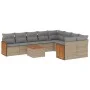 Garden sofa set with beige cushions, 10 pieces, made of synthetic rattan. by , Garden sets - Ref: Foro24-3260393, Price: 645,...