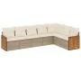 Set aus 7-teiligen Gartensofas und Kissen, synthetisches Rattan, beige von , Gartensets - Ref: Foro24-3260112, Preis: 516,44 ...
