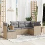 Juego de sofás jardín con cojines 5 pzas ratán sintético beige by , Garden sets - Ref: Foro24-3258377, Price: 349,01 €, Disco...