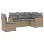 Juego de sofás jardín con cojines 5 pzas ratán sintético beige by , Garden sets - Ref: Foro24-3258377, Price: 349,01 €, Disco...
