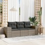 Garden sofa set 3 pieces and gray synthetic rattan cushions by , Garden sets - Ref: Foro24-3254597, Price: 225,67 €, Discount: %