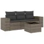 Garden sofa set 4 pieces with gray synthetic rattan cushions by , Garden sets - Ref: Foro24-3254607, Price: 272,07 €, Discoun...