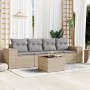 Garden sofa set with cushions 5 pieces beige synthetic rattan by , Garden sets - Ref: Foro24-3254626, Price: 349,33 €, Discou...