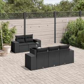 6-piece garden sofa set and black synthetic rattan cushions by , Garden sets - Ref: Foro24-3254632, Price: 465,12 €, Discount: %
